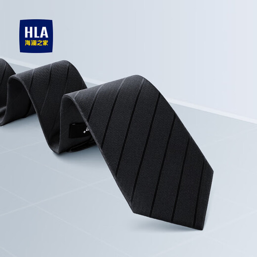 Heilan House (HLA) tie men's black birthday gift business wedding accessories for boyfriend black hand-made one-size-fits-all