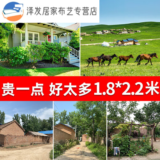
Shantoulin Village Live Background Cloth 3D Three-dimensional HD Rural Landscape Live Background Cloth 3D Three-dimensional Live Background Wall Picture Can G-9195 Thickened Non-woven Width 2.2*High 1.8M