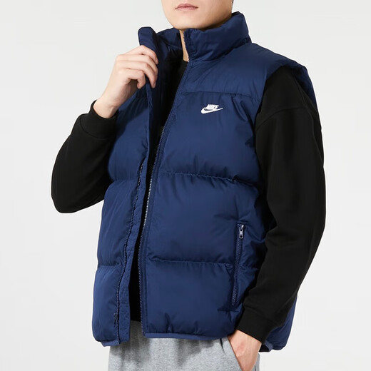 耐克（Nike）棉服男装秋冬季新款户外跑步服防风保暖马甲背心外套 FB7374-410藏青蓝 L
