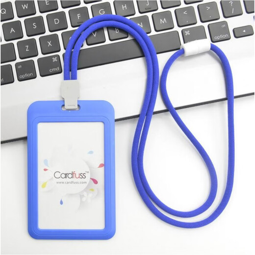 时尚圆绳挂绳吊牌员工牌公交卡工作牌工作证校园卡套卡带学生公交 C5黑色竖版+9734黑色圆绳