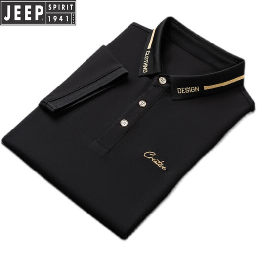 吉普（JEEP）国际品牌2025夏季翻领短袖t恤男青年冰丝翻领半袖polo.衫商务透气 白色 QY683 L 【120-135斤】