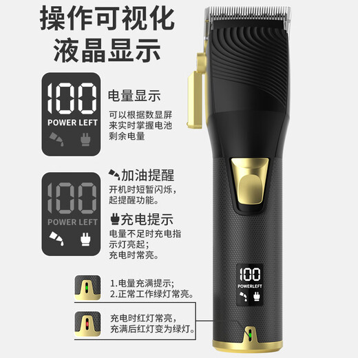 Jin Chongshi Dog Electric Clipper Pet Shaver Hair Clipper Electric Clipper Shaver Rechargeable Plug-in Dual-use Black Digital Model