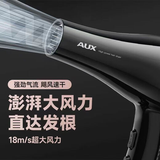 AUX hair dryer high-power hair dryer household silent negative ion high-power non-damaging hair care hair salon dedicated high-wind hair dryer negative ion hair care flagship upgrade second generation 2000 watt blue light hair care + high-power quick drying