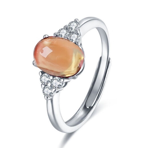 Pu Lian 925 sterling silver inlaid with natural citrine ring ring for women open ring topaz women's ring 1.5 carat ring silver jewelry