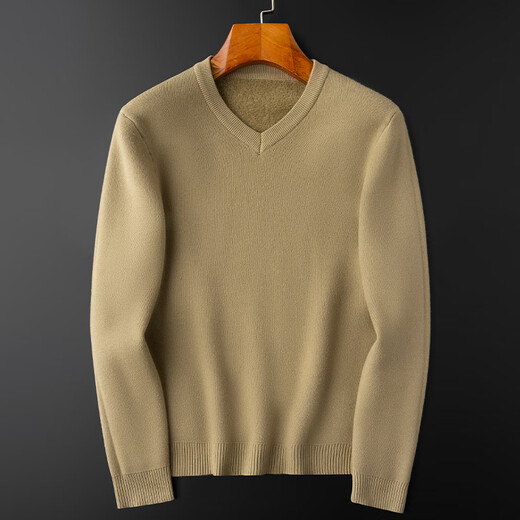 PRIDEME Einteiler für den Winter, verdickter Samt und warmer All-in-One-Pullover aus Samt mit V-Ausschnitt für Männer, langärmliger, schmaler Pullover für Männer, LDK2116-weiß L Gewichtsempfehlung 120-130Jin Jin entspricht 0,5 kg