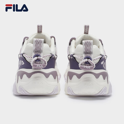 FILA official women's shoes FLUID 5 cat claw casual shoes fashionable retro sports shoes for women milk white/romantic purple-GO 38