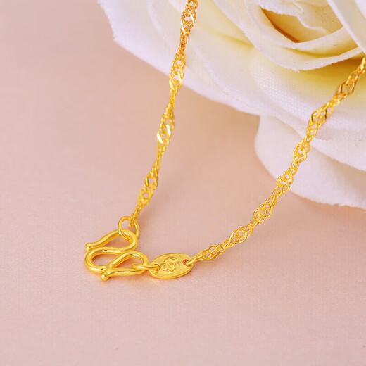 Caibai Jewelry Gold Necklace Pure Gold Water Ripple Women's Necklace Price Approximately 2.30g Approximately 40cm
