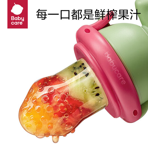 BY BABYCARE Baby Food Fruit and Vegetable Bites Silicone BBC Baby Fruit Food Feeder 4 Months and Over Dinosaur Style - 1 Pack - Deco Green