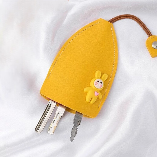 汽车钥匙包创意抽拉式可爱个性女大容量收纳大众奔驰通用迷你手机 抽拉式钥匙包-黑色-招财猫-1个