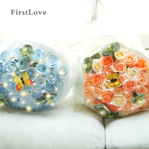 FirstLove 33 Roses Eternal Soap Flowers Delivered in the Same City as Non-Flowers New Year's Valentine's Day Birthday Gift Flowers for Girlfriend