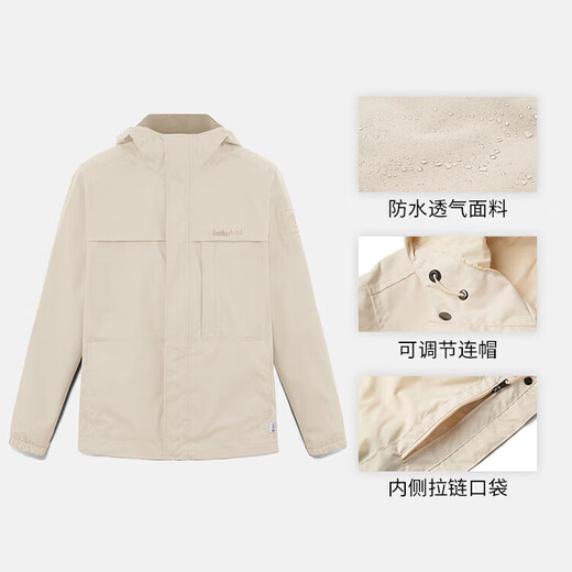 Timberland添柏岚冲锋衣男秋冬户外徒步登山服防风防水夹克外套A695W A695WEFL/浅棕色 M