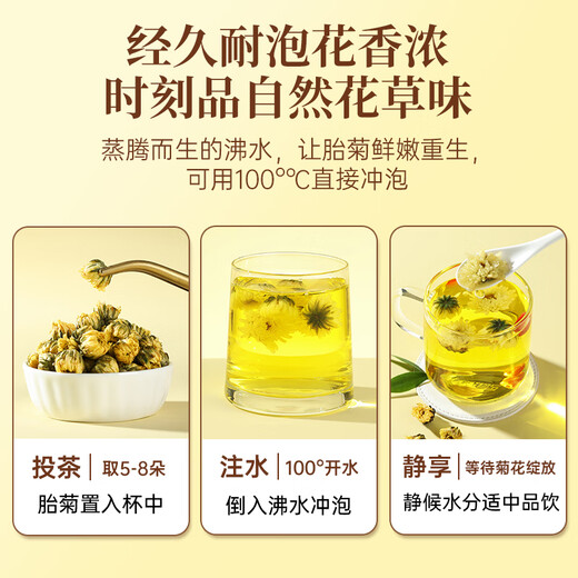 In the inner court, use Beijing Tongrentang chrysanthemum 50g/can of chrysanthemum tea herbal tea soaked in water and drink clear and healthy flower tea with honeysuckle wolfberry