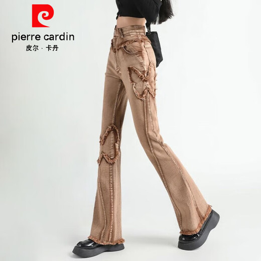 Pierre Cardin Jeans Women's 2024 Winter New Stretch Casual High Waist Slim Fit Niche Street-Breaking Micro Flare Pants Khaki 27 90 to 100Jin Jin is equal to 0.5 kg 12 feet Pierre Cardin Jeans Women's 2024 Winter New Stretch Casual High Waist Slim Fit Niche Street-Breaking Micro Flare Pants Khaki 27 90 to 100Jin Jin is equal to 0.5 kg 12 feet
