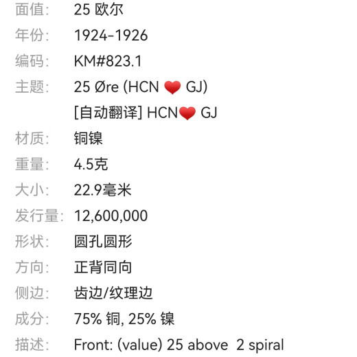 8【铜匠收藏】外国硬币钱币纪念币亚洲欧洲非洲美洲大洋洲货币 1924冰岛25欧尔中孔币(1047)