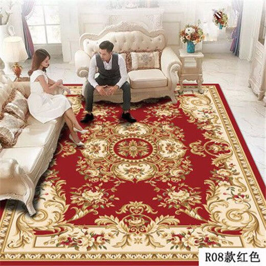 Xinlin European style living room carpet coffee table blanket sofa home bedroom full room floor mat modern simple machine washable customization style-K blue 200*300CM