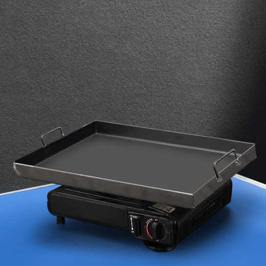 Teppanyaki Teppanyaki Teppanyaki commercial stall Teppanyaki plate household barbecue cold noodles tofu grilled squid barbecue non-stick baking pan 40*30 thick 6mm inner depth 2.5cm household model