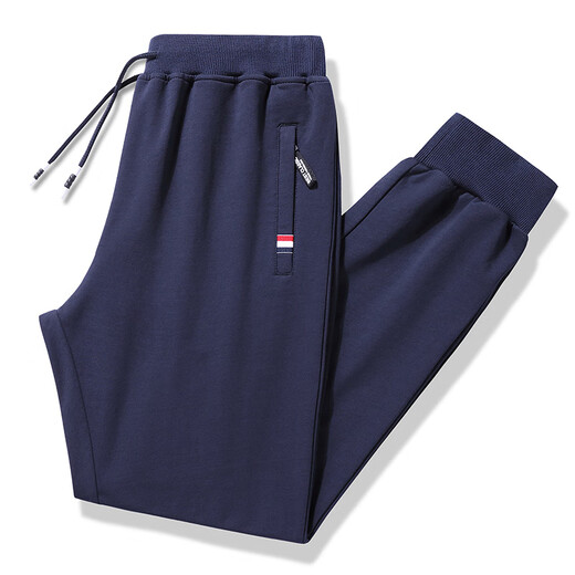 TOMMYBULL American Tommy Tommy Sweatpants Pure Cotton Casual Men's Sports Pants Autumn and Winter Loose Straight Leg Sweatpants Dark Blue Straight Leg Pants 3XL Recommended 160-175Jin Jin equals 0.5 kg