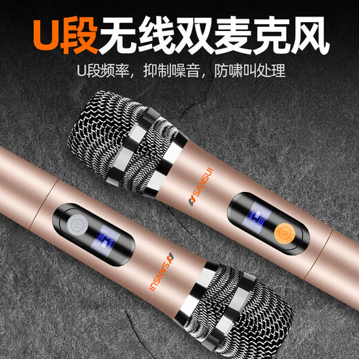 SANSUI outdoor karaoke rod audio high-power heavy bass square dance audio portable smart speaker with microphone 12-inch A12 electric acoustic guitar folk instrument speaker