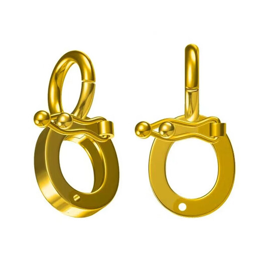 Fat Donglai's same style 18k gold necklace buckle buckle head buckle pearl pendant anti-opening gold bracelet pendant holder 18k dark gold color No. 6 small crescent buckle one