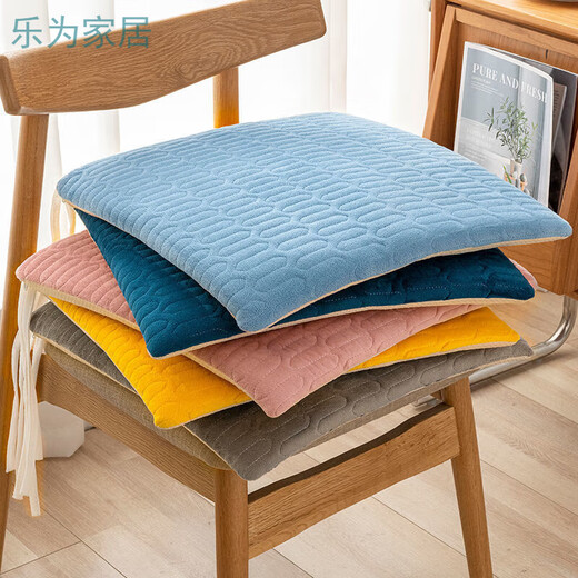 Qiaorui thickened cushions, soft butt cushions, office student classroom dormitory stools, butt chair cushions, car seat cushions, Dutch velvet gray, non-slip bottom + straps, 35*35cm* thick, about 4cm, suitable for student chairs