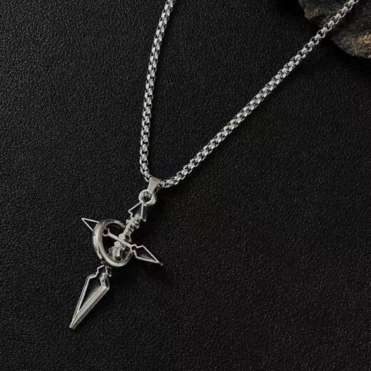 Wind Valley Bird Cross Pendant Men's Necklace Men's Trendy Brand Versatile Chain Accessories Boys' Trendy Necklace Cross Necklace