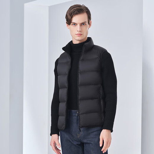 Tambor light down jacket vest for men with short stand-up collar, light and warm, comfortable vest with inner layer TA330033 black 180