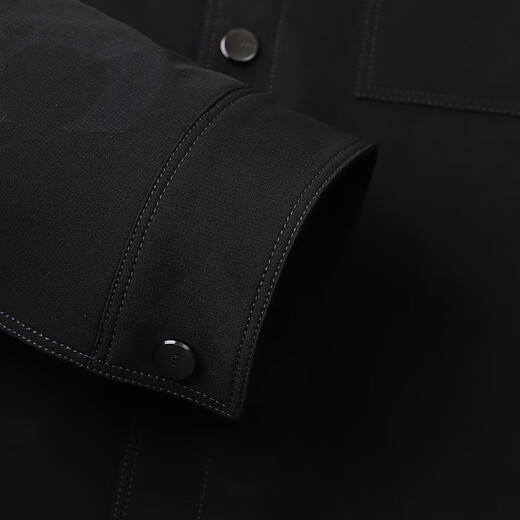 Sieben Markenmänner Printed Jacket Herren 25 Frühlings- und Sommermodentrend -Workwear -Stil -Lapeljacke Thin 126JK702 Schwarz L.