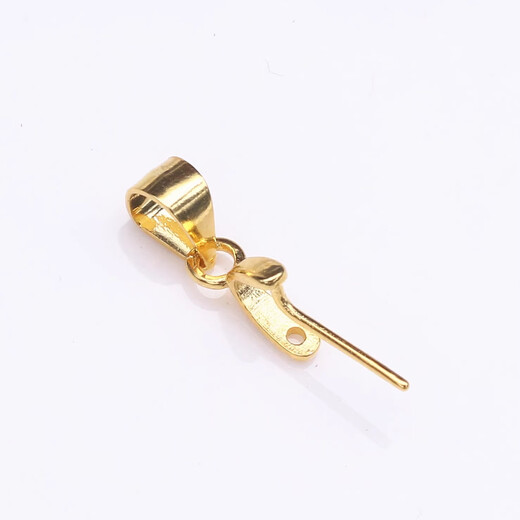 Puli 18K gold oblique hole pendant buckle rose gold platinum melon seed buckle Buddha Jade Guanyin Jade pendant buckle jade accessories 18K gold pendant oblique buckle