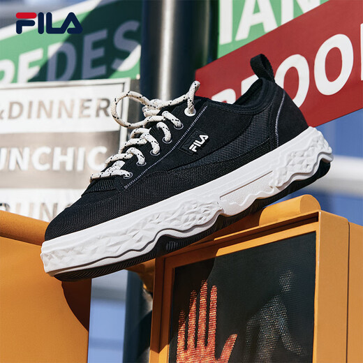 斐乐（FILA）官方男鞋ROCK岩石鞋帆布鞋新款时尚休闲鞋 黑-BK 40