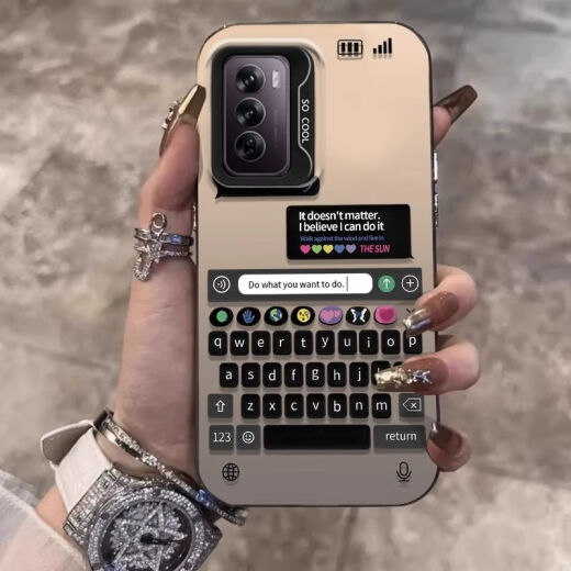 Xunxuan geeignet für Oppore2 Mobiltelefonhülle New RE1 All-Inclusive Creative Chat-Tastatur RE0 Ehepaar Silicon Reno9 Anti-Fall-Schutz Reno8 Soft Case K983 CHAT-Tastatur (Black Oppo Reno7