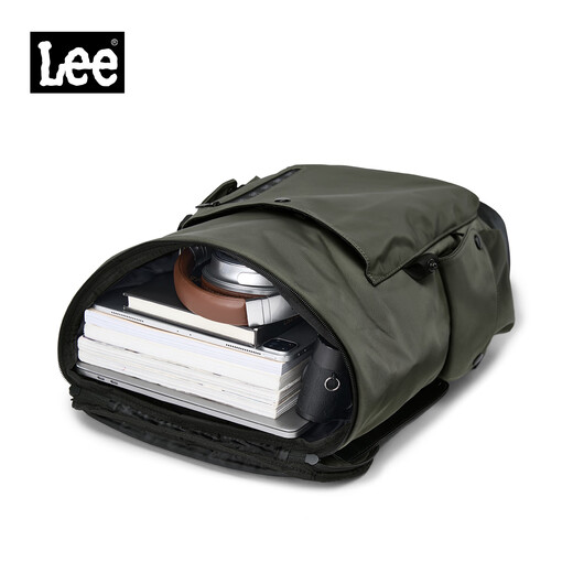 Lee outdoor backpack men's mountaineering travel bag large capacity backpack female student school bag 16-inch computer bag dark green