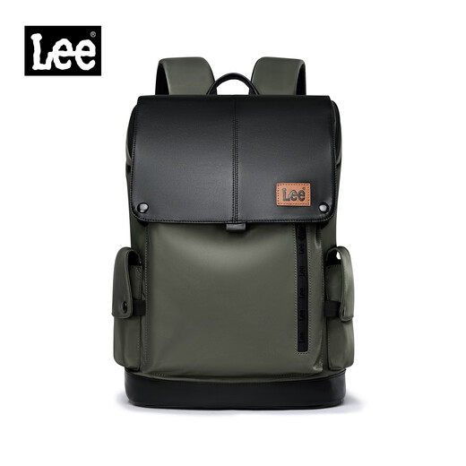 Lee outdoor backpack men's mountaineering travel bag large capacity backpack female student school bag 16-inch computer bag dark green