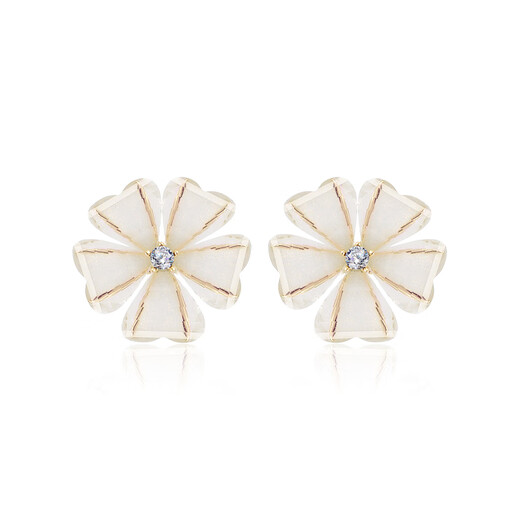 Qlady sweet flower earrings, feminine and high-end silver needle earrings 2024 young luxury niche earrings birthday gift