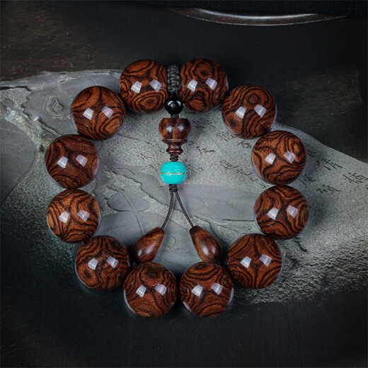 达隆海南黄花梨手串男2.0海黄正芯对眼大X纹文玩佛珠手链把件女 GSHD021(收藏级大黑线鬼脸对眼)