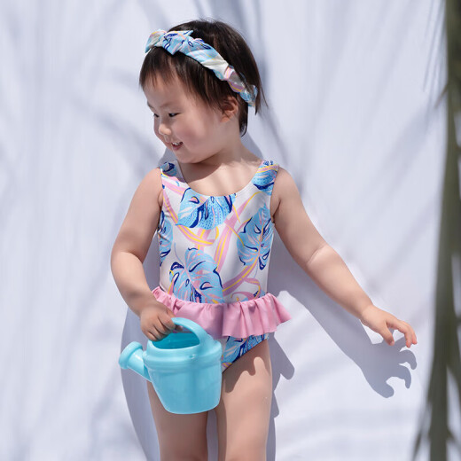 Yizi children's swimsuit girls one-piece swimsuit children's baby hot spring swimwear headband EZI20G061100cm