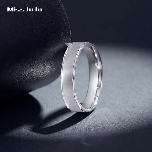 Miss JuJu platinum ring fashion ring pt950 platinum fashion ring for men and women, 8# single, about 4.1g, width 3.5mm, more gram weight, less compensation