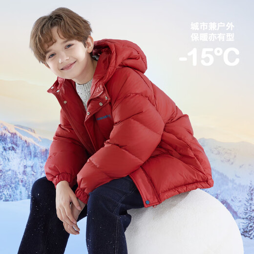 Disney Jungen Daunenjacke Winter Neue Dicke Warme Drei-Proof-Jacke Mittlere und große Kinder Entendaunen Skibekleidung Western-Stil Brotjacke Chinesisches Rot 150 cm
