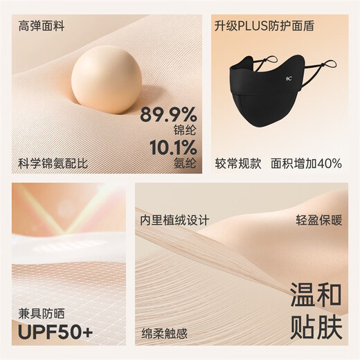 VVC Warm Mask Women's Autumn and Winter Outdoor Cycling Sun Protection and Windproof 3D Eye Protection Mask Obsidian Black