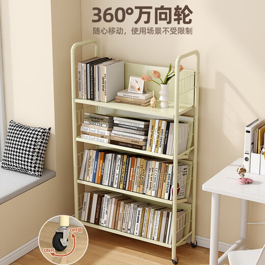 Jungle bookshelf picture book shelf book toy storage storage shelf household multi-layer floor-standing storage rack three layers with rollers