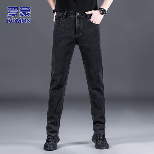 ROMON jeans men's autumn and winter business trousers men's casual trousers straight stretch trousers men's trousers