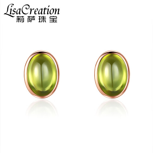 Lisa Wang's peridot green 18k gold earrings for women niche design exquisite simple small earrings earrings green military