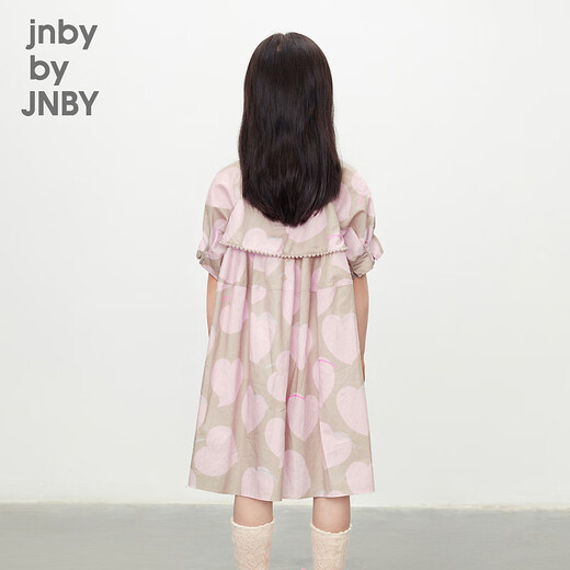 Jnby by JNBY Jiangnan Buyi Kinderbekleidung Baumwolle bedrucktes Kurzarmkleid lässig und bequem Sommer Mädchen und Kinder 1O4G13940 690/Sonstiges Puder 100 cm