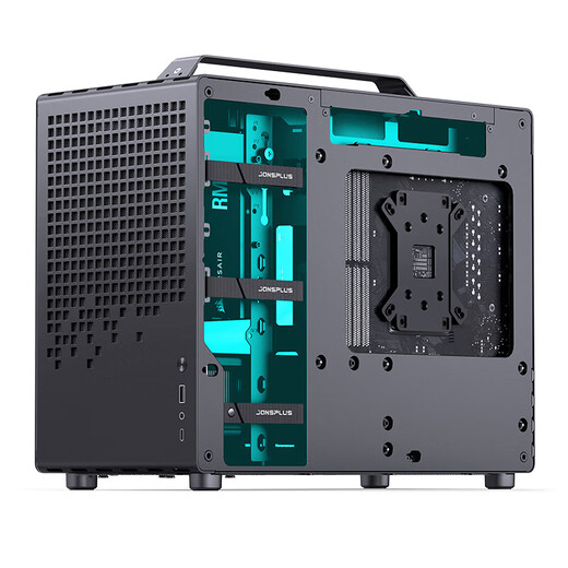 JONSBO Z20 Grifftyp MATX weiß 240 wassergekühltes Mini-Kompakt-MINI-Kleingehäuse TYPEC-Desktop-Büro weiße seitlich transparente Spielekonsole Desktop-ITX-Computergehäuse Z20 schwarz + Prism 7PRO-Lüfter * 3 (1 positiv und 2 negativ)