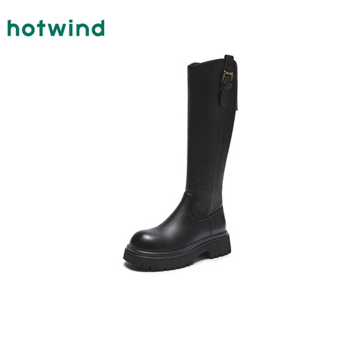 Hotwind boots for women winter women thick sole heightening retro casual slim tall knight boots
