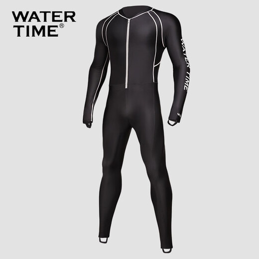 WATERTIME jellyfish suit wetsuit men's snorkeling suit full body sun protection and cold protection swimsuit one-piece long-sleeved surfing suit men's black M