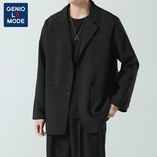 GENIOLAMODE brand suit men's solid color slim casual single suit jacket handsome men's wedding groomsmen suit casual suit dress