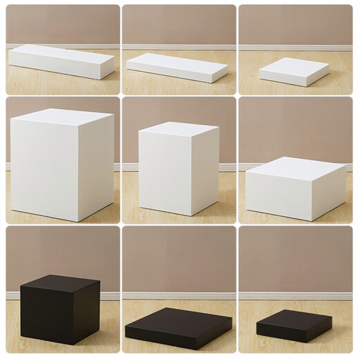 积易木坊展台 展示柜陈列柜展示台木质烤漆展示台橱窗展示台地台工艺品方 白色烤漆30*30*20 官方标配