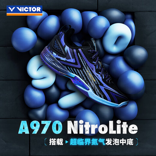 VICTOR badminton shoes new product A970NL breathable, shock-absorbing, wear-resistant and non-slip all-round men's and women's competition professional sports shoes A970ACE M (Cirrus Blue) 43 size = 275mm