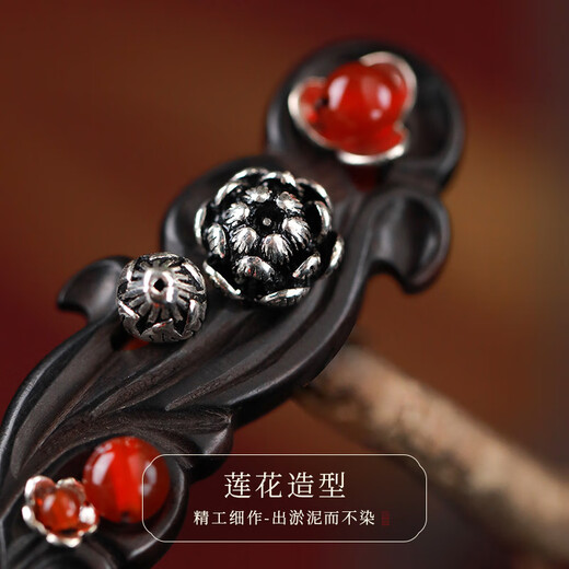 Phoenix Nirvana ancient style hairpin black sandalwood hairpin new Chinese style hair accessories coiled hair headdress high-end step rocking hairpin birthday gift for women