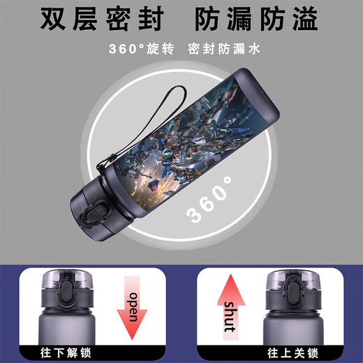 OUOETY机动战士高达水杯男孩小学生儿童水瓶夏天塑料男童直饮杯子 560ml 560ml塑料杯KK3271高达